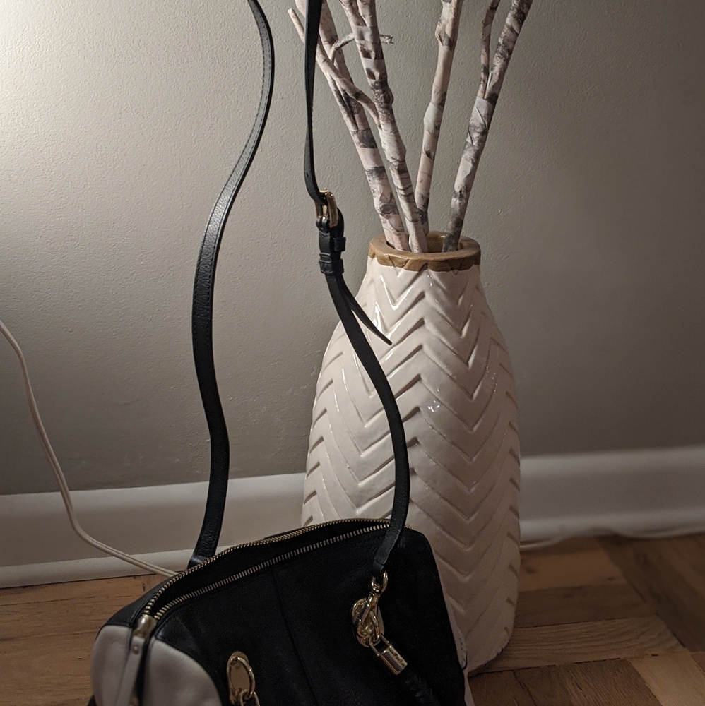 Cole Haan convertible black and cream satchel - Picture 4 of 8